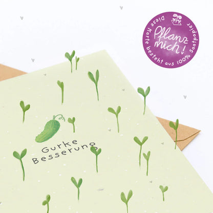 Grußkarte - Gurke Besserung