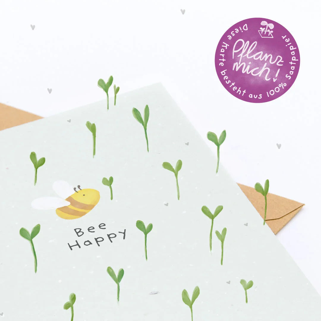 Grußkarte - Bee Happy