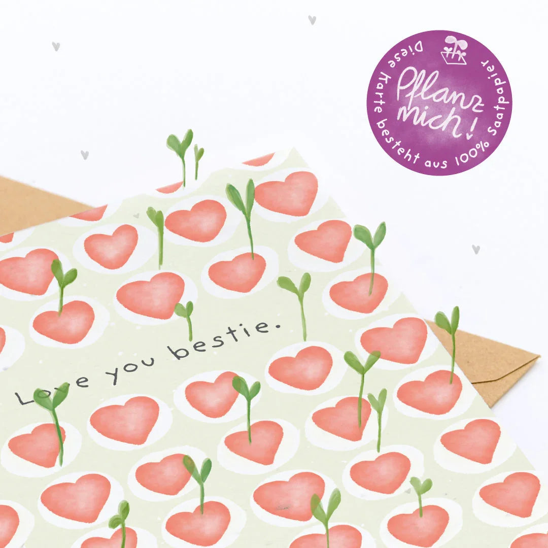 Grußkarte - Love you bestie