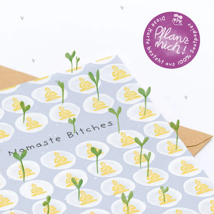 Grußkarte - Namaste Bitches