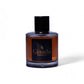Braune Gisada Eau de Parfum Flasche mit schwarzem Etikett und Deckel auf weißem Hintergrund