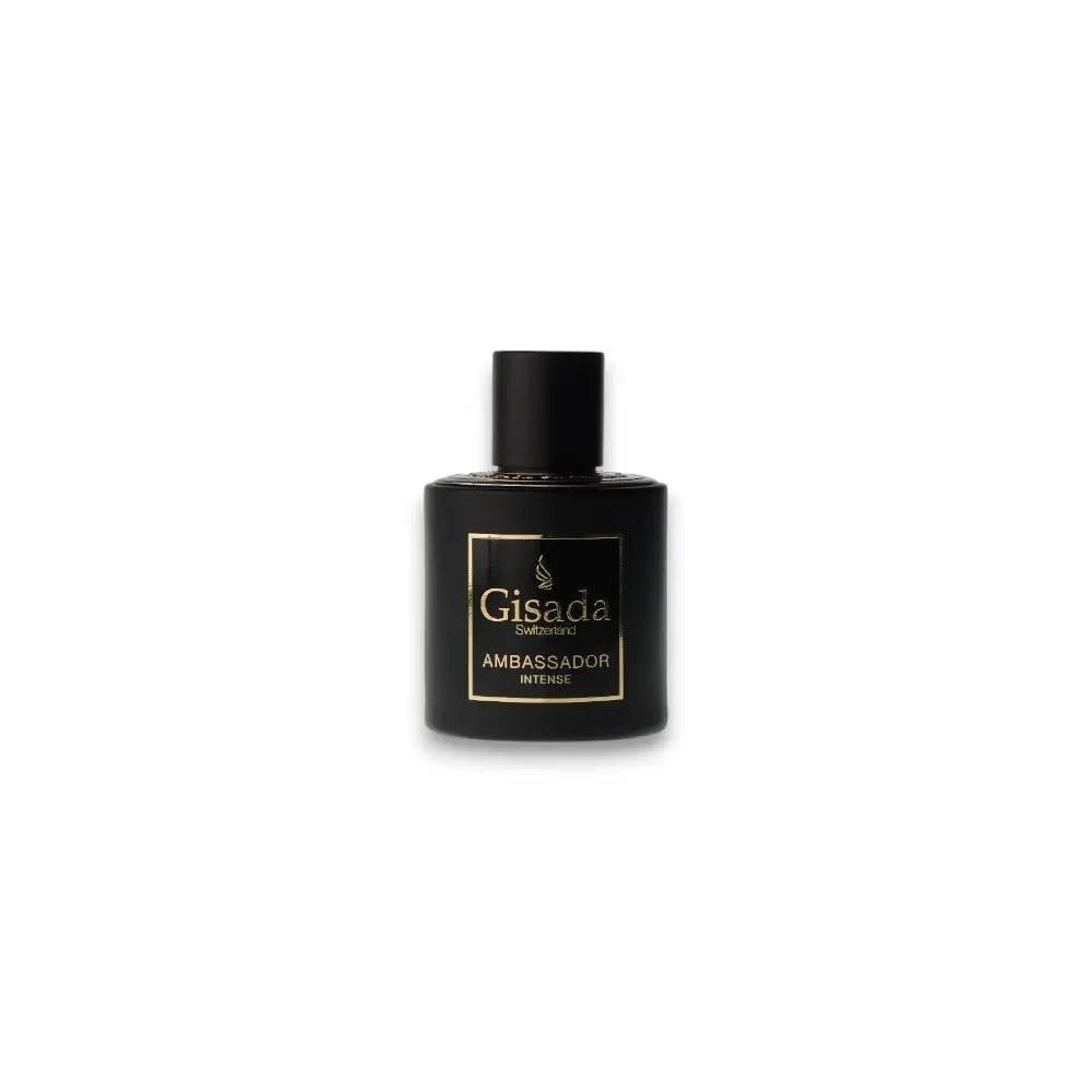 Schwarzer Flakon Gisada Ambassador Intense Eau de Parfum auf weißem Hintergrund