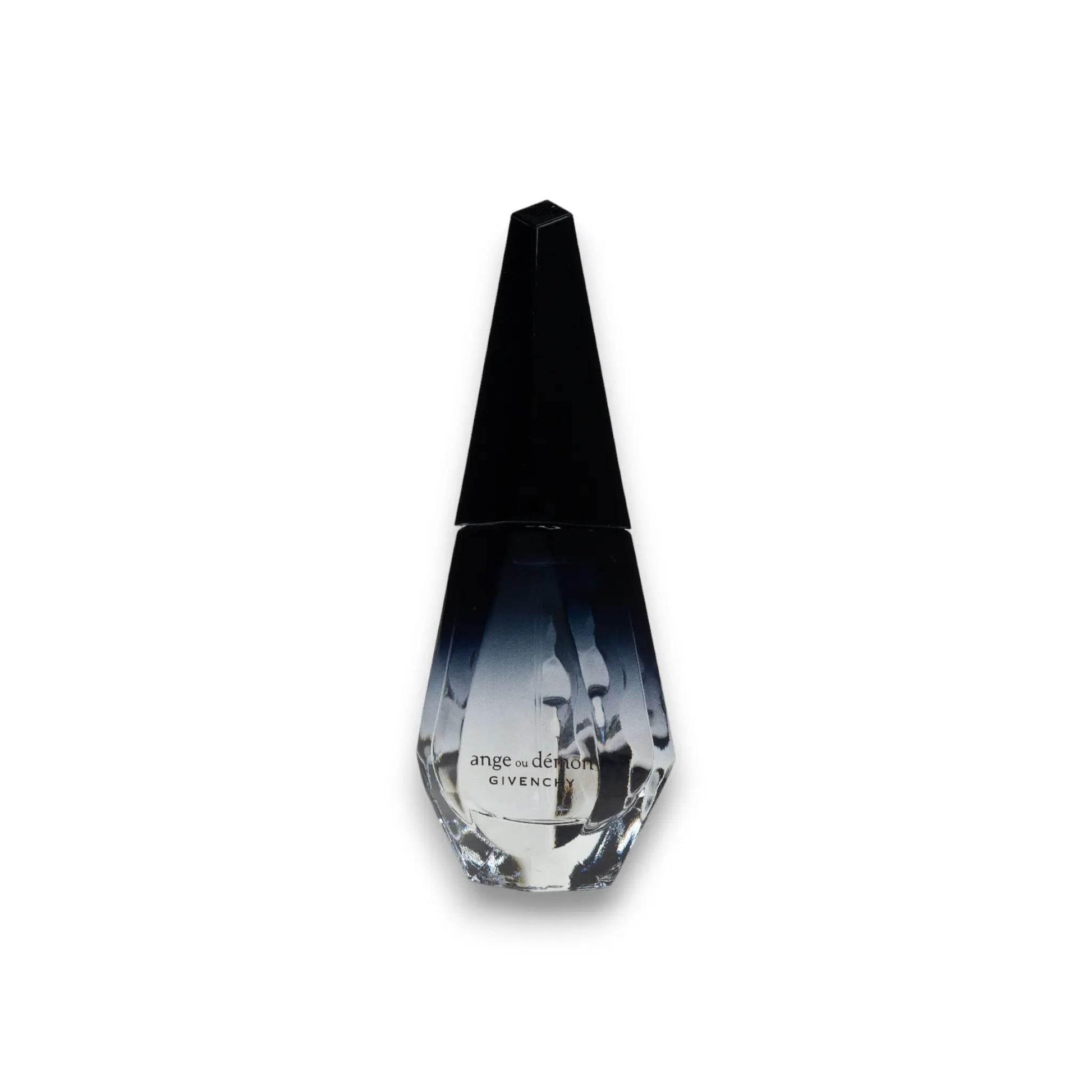 Luxuriöser Parfumflakon in Schwarz und Transparent mit Schriftzug "ange ou démon"