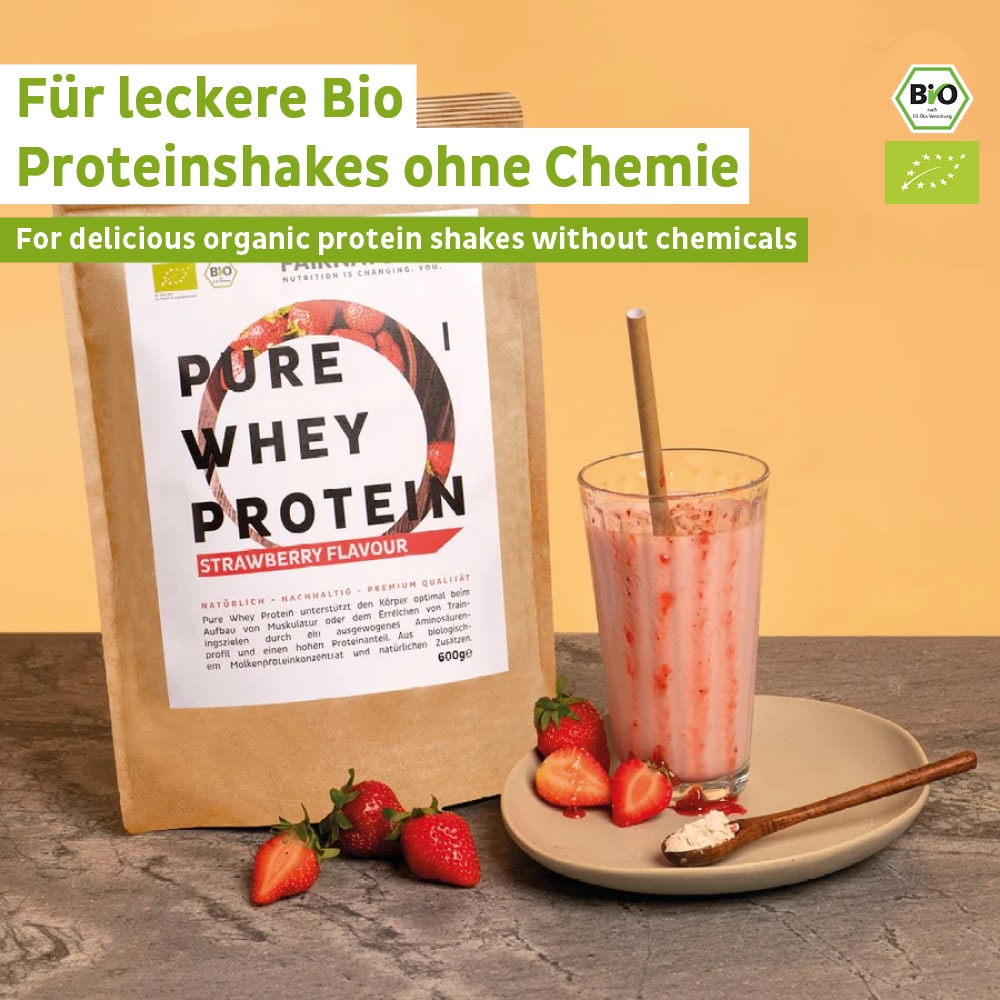 Bio Whey Protein Pulver Erdbeere