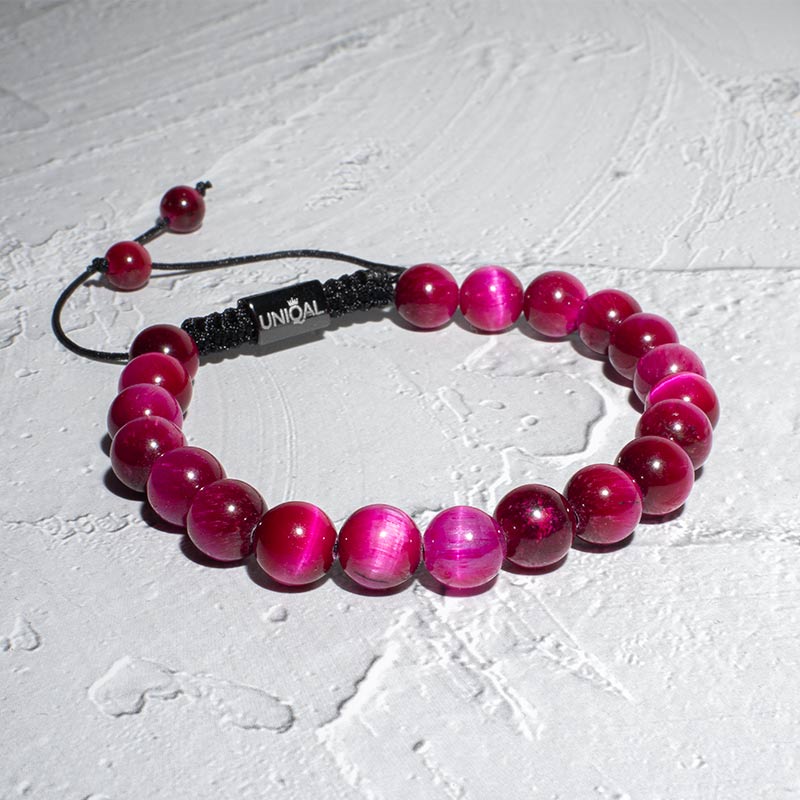 PERLENARMBAND ROTER KORUND 8MM