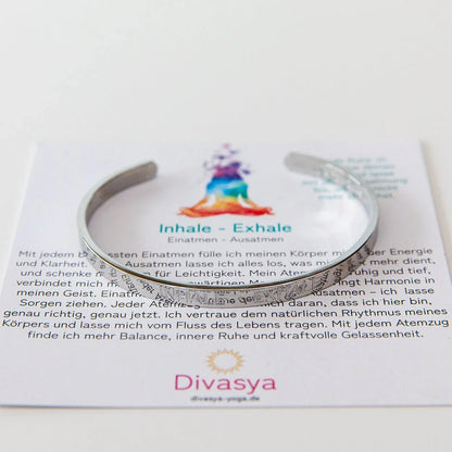 Armreif mit Gravur | Silber | Inhale - Exhale