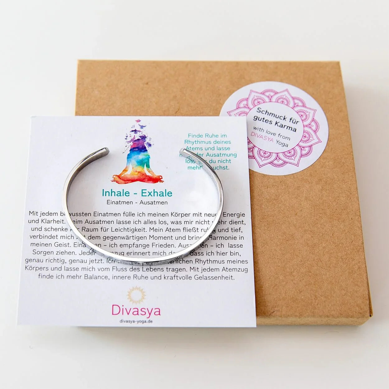 Armreif mit Gravur | Silber | Inhale - Exhale