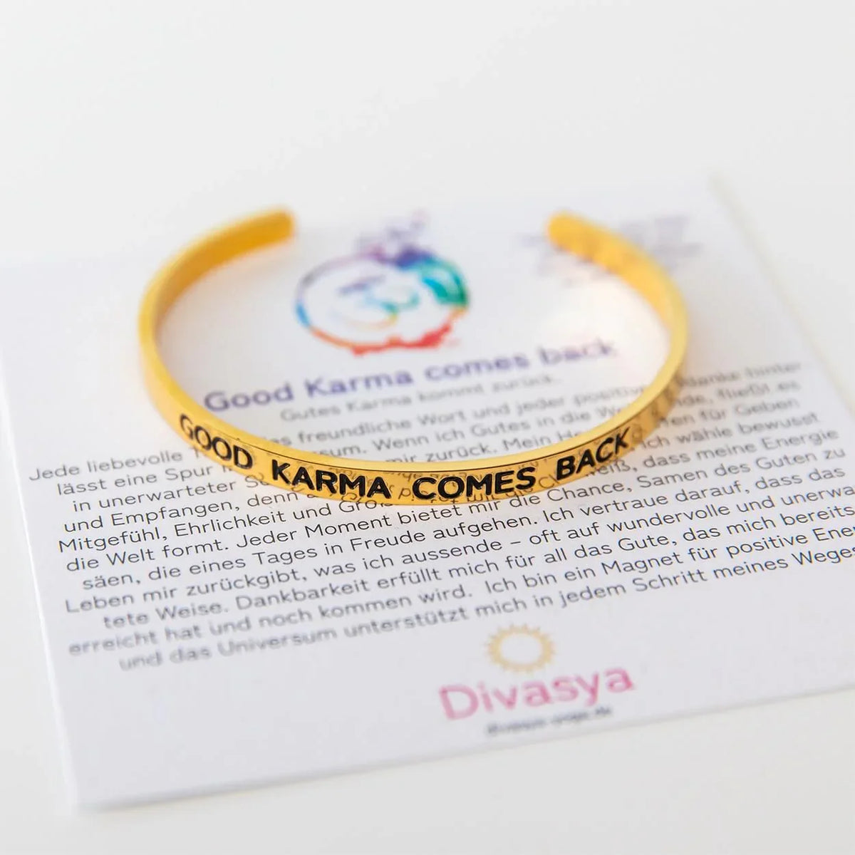Karma Armband | vergoldet | Good Karma comes back