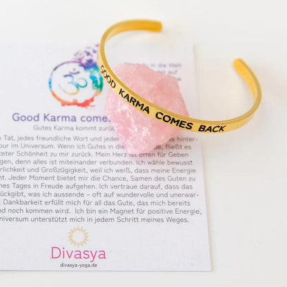 Karma Armband | vergoldet | Good Karma comes back