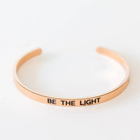 Armreif mit Gravur | rosé vergoldet | Be the light