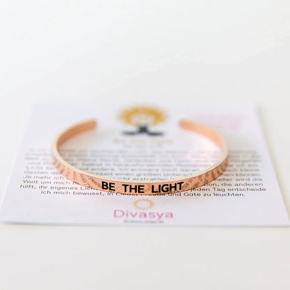 Armreif mit Gravur | rosé vergoldet | Be the light