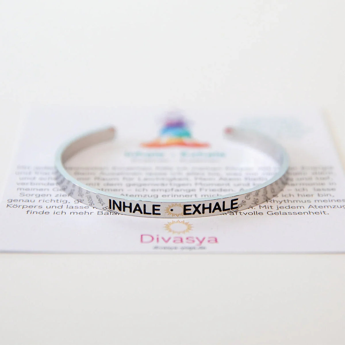 Armreif mit Gravur | Silber | Inhale - Exhale