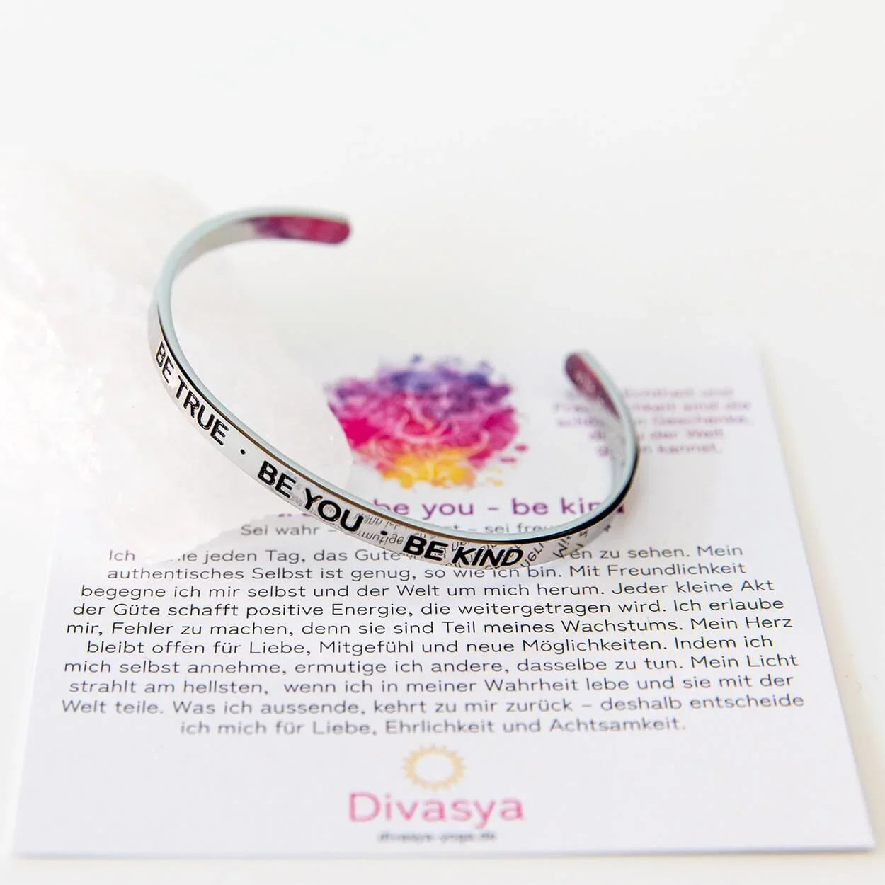 Armreif mit Gravur | Silber | "Be true - be you - be kind"