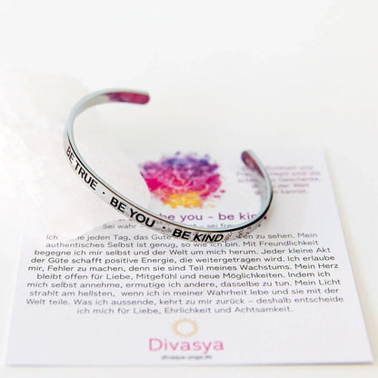 Armreif mit Gravur | Silber | "Be true - be you - be kind"