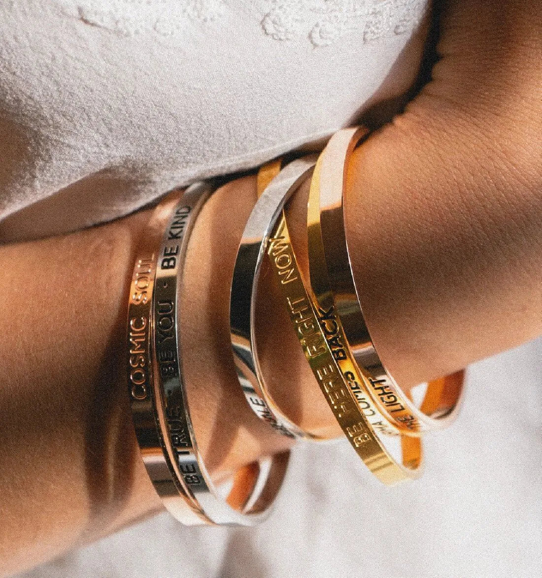 Armreif mit Gravur | Silber | "Be true - be you - be kind"