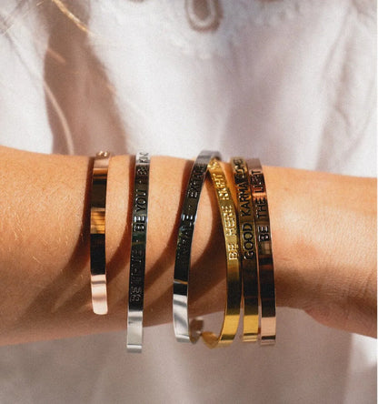 Armreif mit Gravur | Silber | "Be true - be you - be kind"