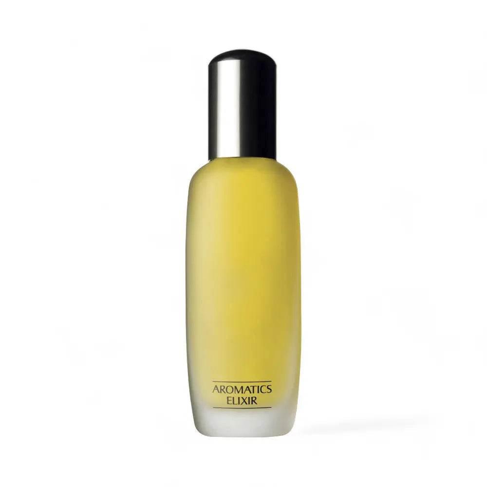 Aromatics Elixir Eau de Toilette Flakon mit silbernem Verschluss, Duft, Parfum auf weißem Hintergrund