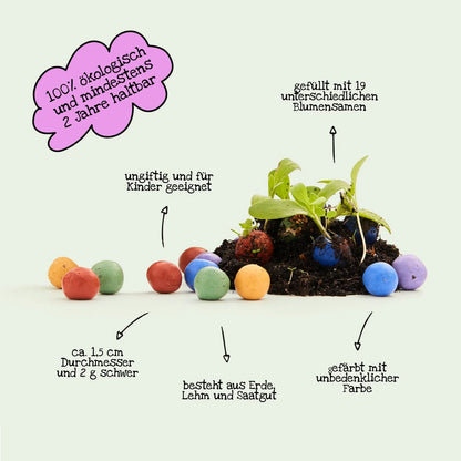 100 lose Blumenmurmeln, unverpackt