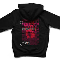 Bloody Hand Zip Hoodie (black, unisex)