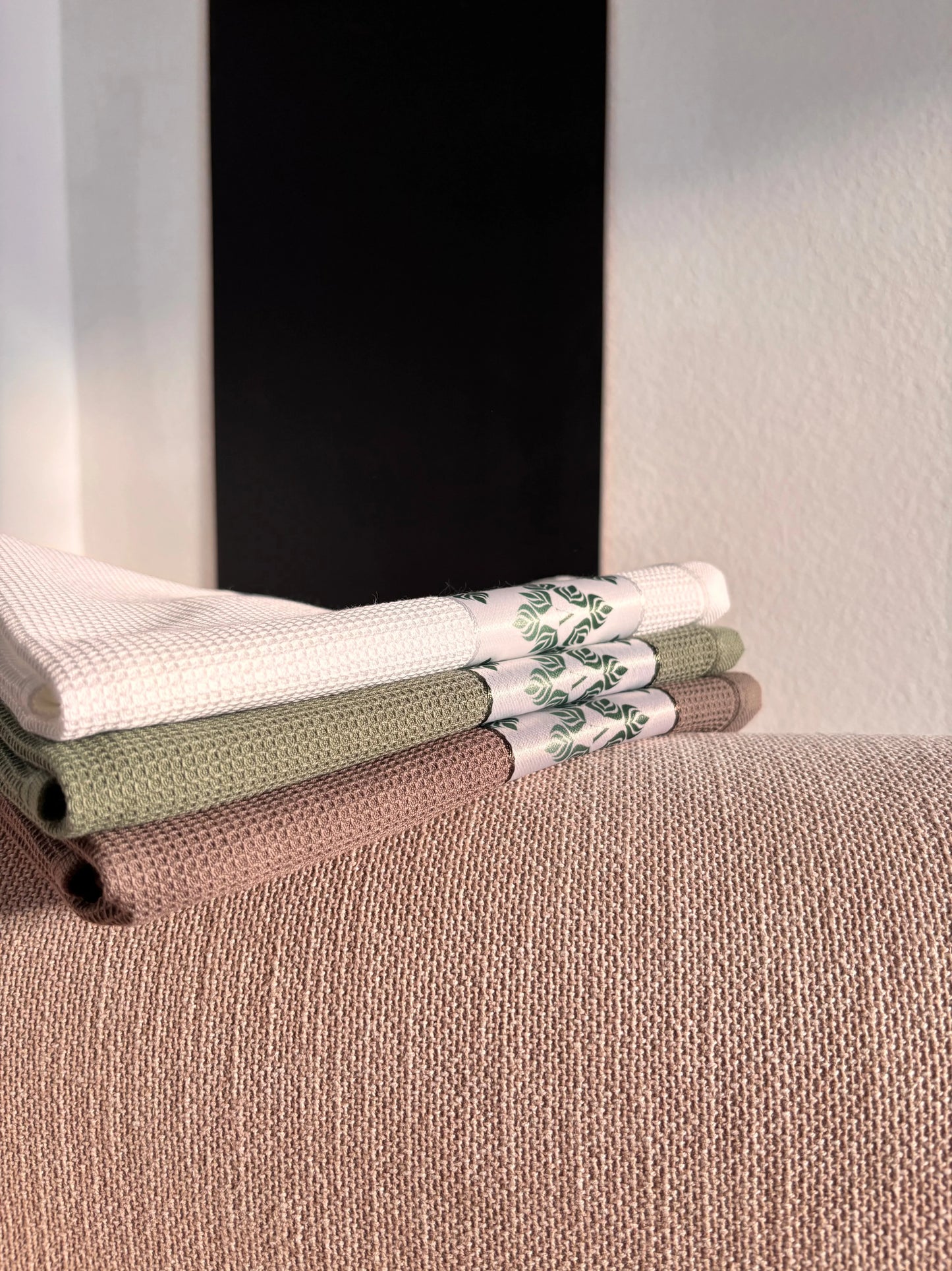 3 Farben Set - Waffel-Küchentücher - 100% Baumwolle - 50x70cm