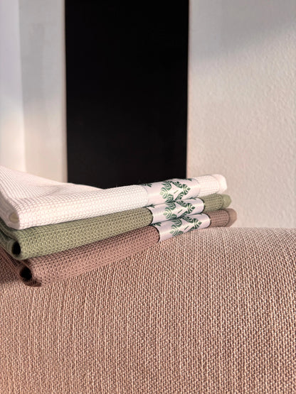 3 Farben Set - Waffel-Küchentücher - 100% Baumwolle - 50x70cm