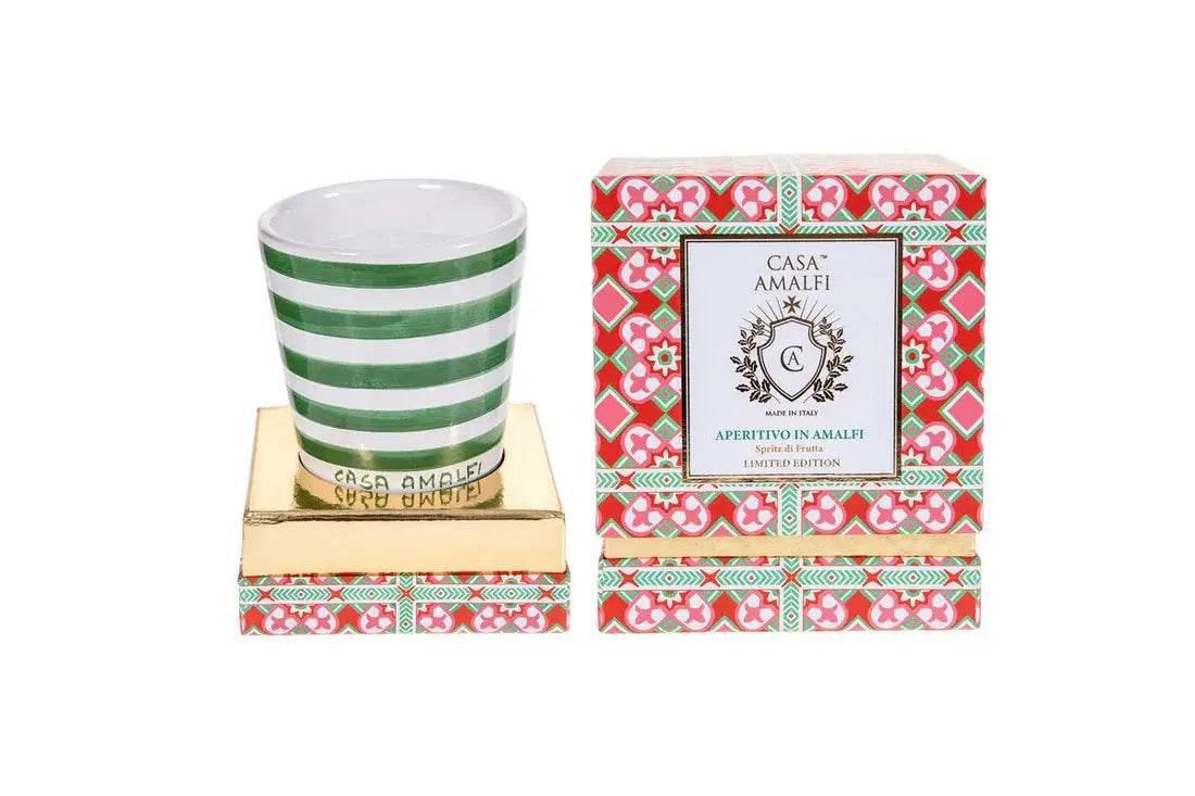 CASA AMALFI APERITIVO IN AMALFI HAND PAINTED CANDLE - Spritz Di Frutta - BLACK ELIXIR - Maison de Parfum