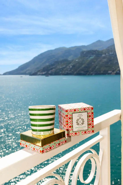 CASA AMALFI APERITIVO IN AMALFI HAND PAINTED CANDLE - Spritz Di Frutta - BLACK ELIXIR - Maison de Parfum