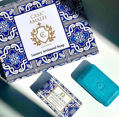 CASA AMALFI BLUE MAIOLICA 3 SOAP GIFT SET - BLACK ELIXIR - Maison de Parfum