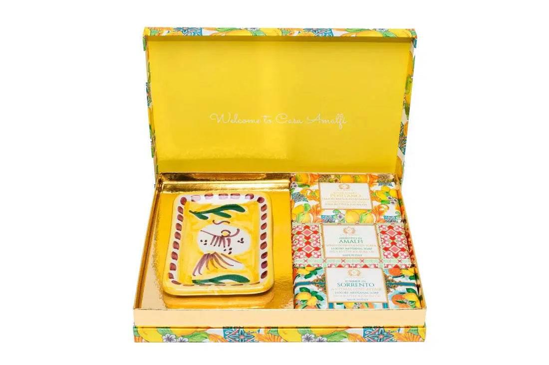 CASA AMALFI LEMON MAIOLICA 3 SOAP GIFT SET - BLACK ELIXIR - Maison de Parfum