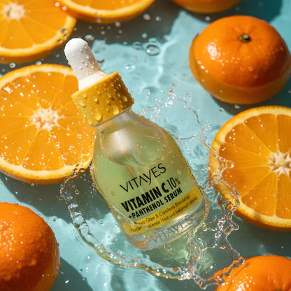 Vitamin C 10% + Panthenol Serum. Hautflecken-Reduktion & Sofortiger Glow 30 ml