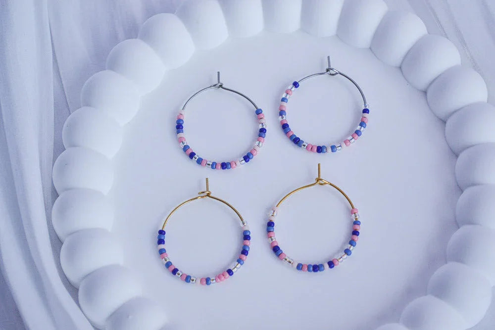 Creolen mit Perlen - Coastal Summer