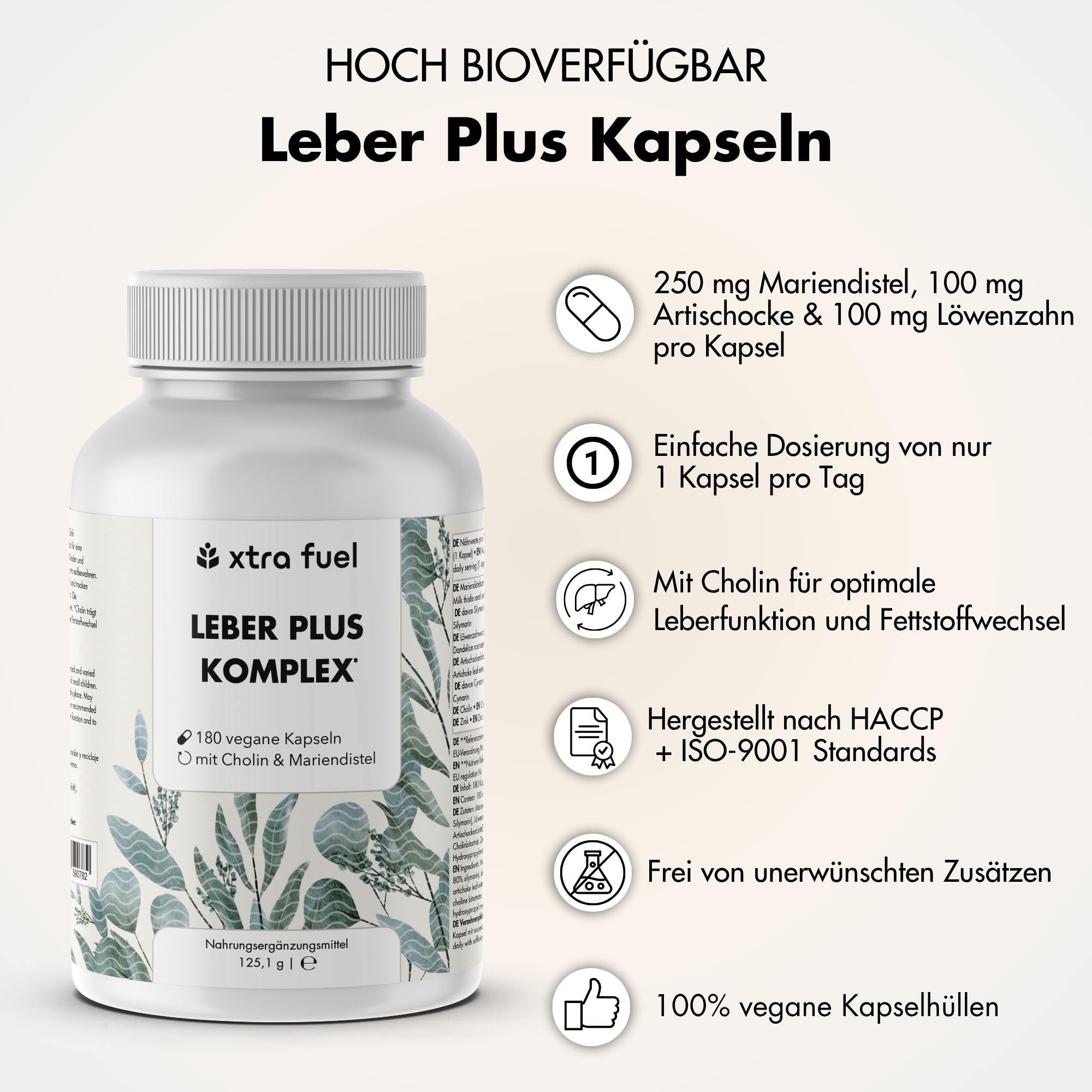 Leber Plus Komplex* - Leber Kur - Effektive Formel mit Mariendistel, Artischocke & Löwenzahn