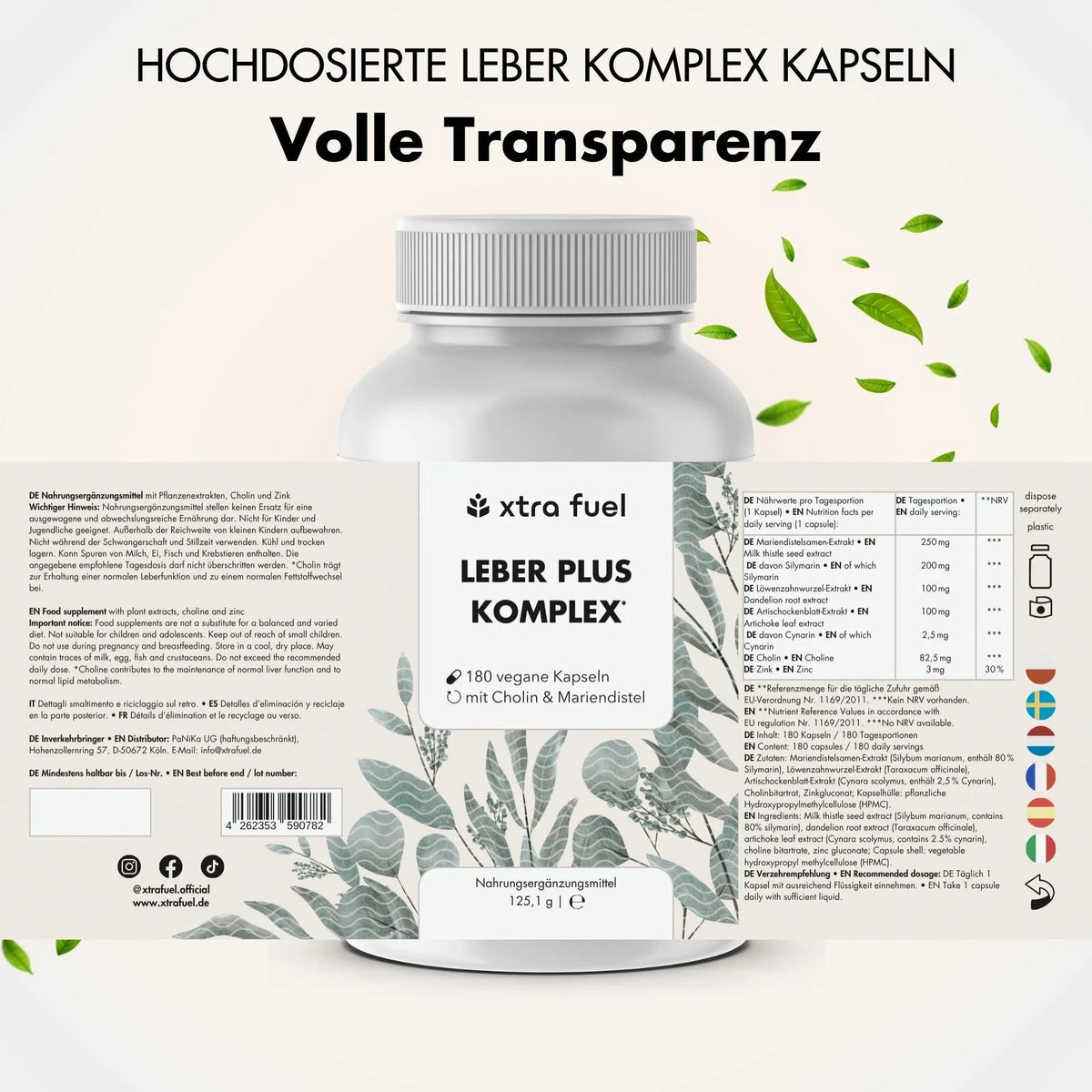 Leber Plus Komplex* - Leber Kur - Effektive Formel mit Mariendistel, Artischocke & Löwenzahn - BLACK ELIXIR - Maison de Parfum