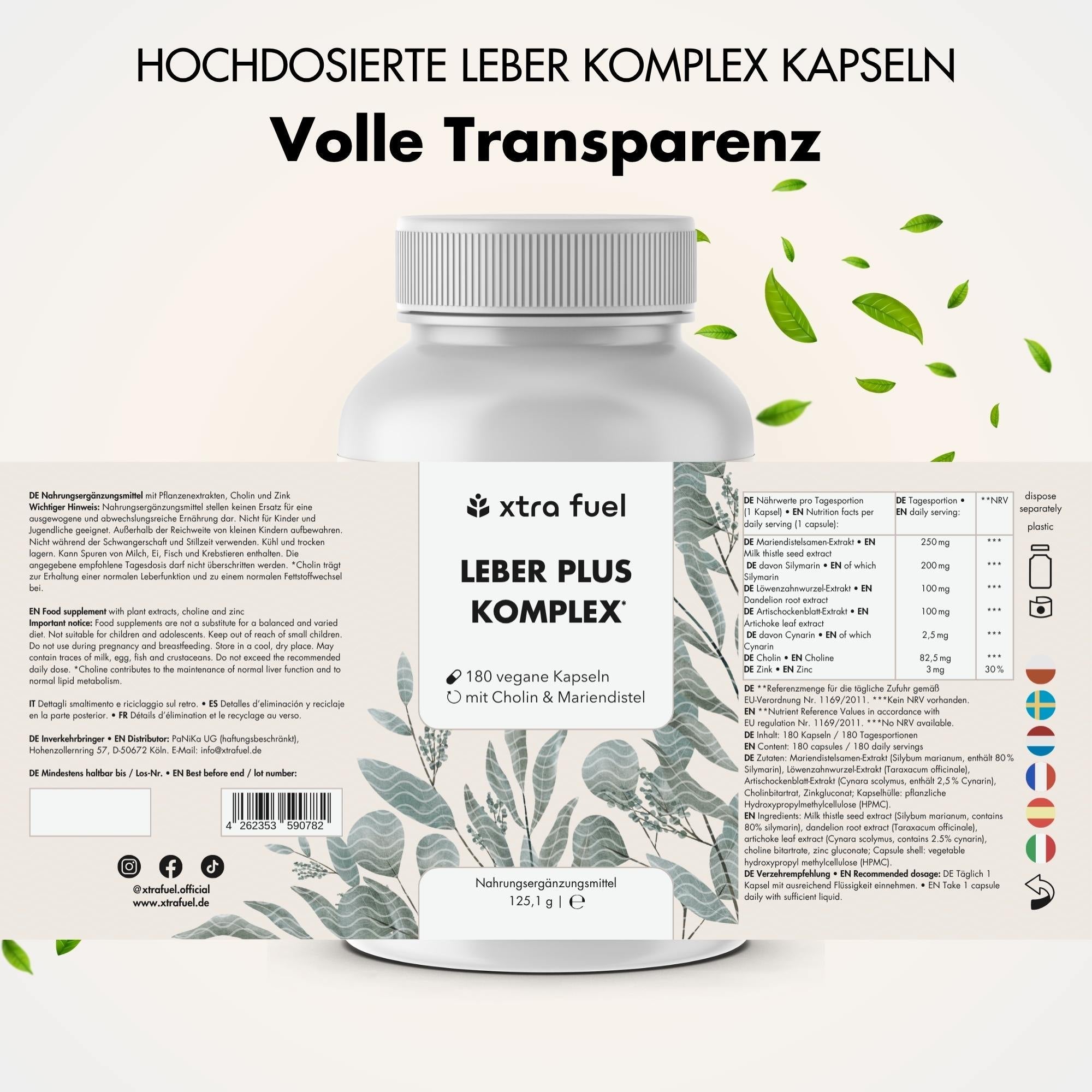 Leber Plus Komplex* - Leber Kur - Effektive Formel mit Mariendistel, Artischocke & Löwenzahn
