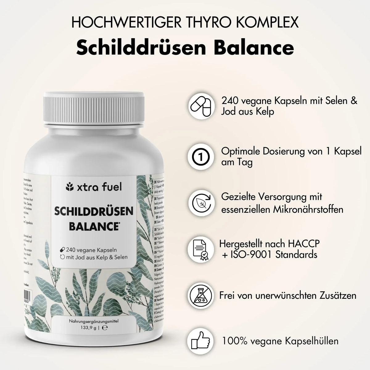 Schilddrüsen Balance - Thyro Komplex - Effektive Formel mit Kelp, Thymian & Selen - BLACK ELIXIR - Maison de Parfum