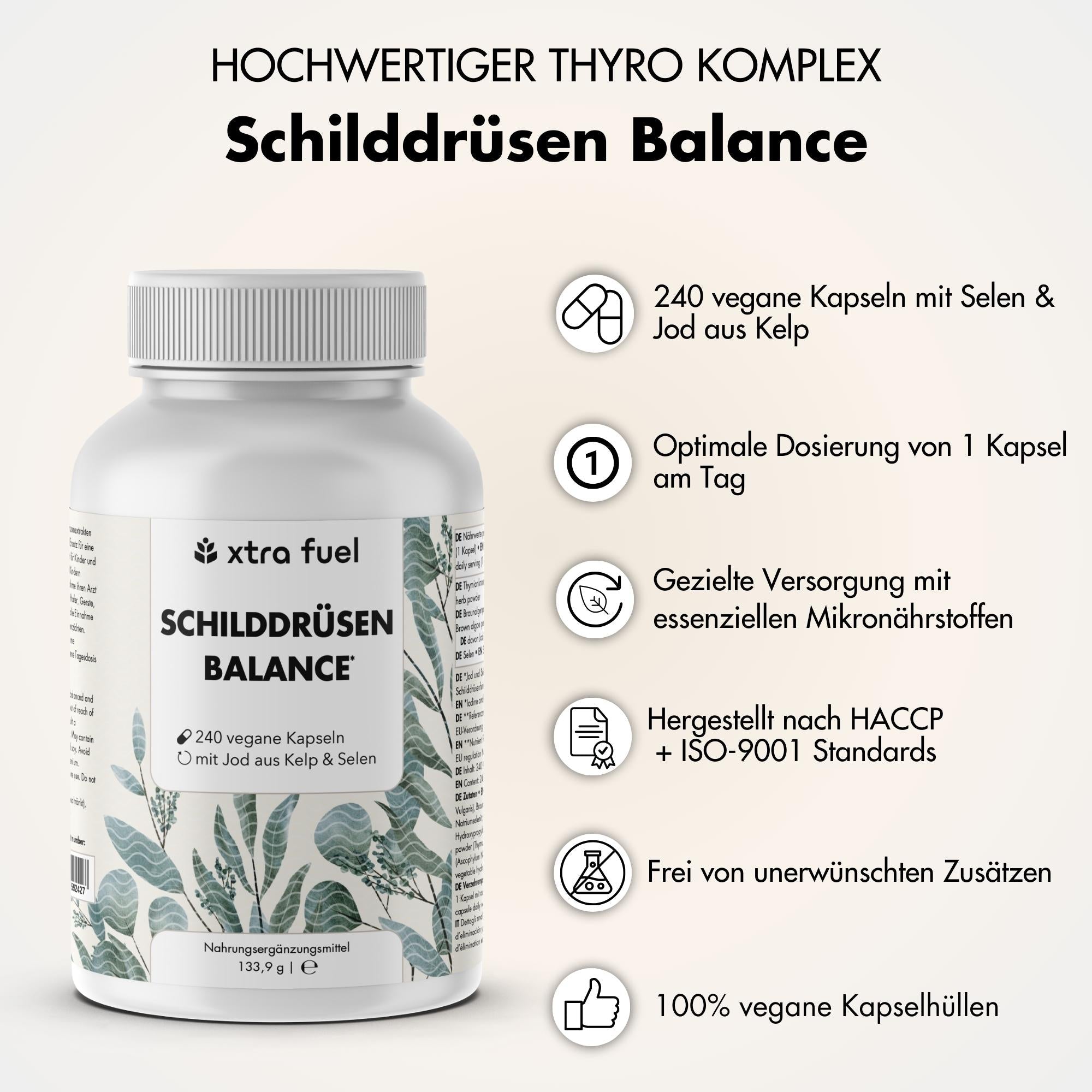 Schilddrüsen Balance - Thyro Komplex - Effektive Formel mit Kelp, Thymian & Selen