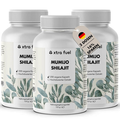 Shilajit Kapseln - 200x Mumijo Kapseln - Mit >80% Fulvinsäure - BLACK ELIXIR - Maison de Parfum