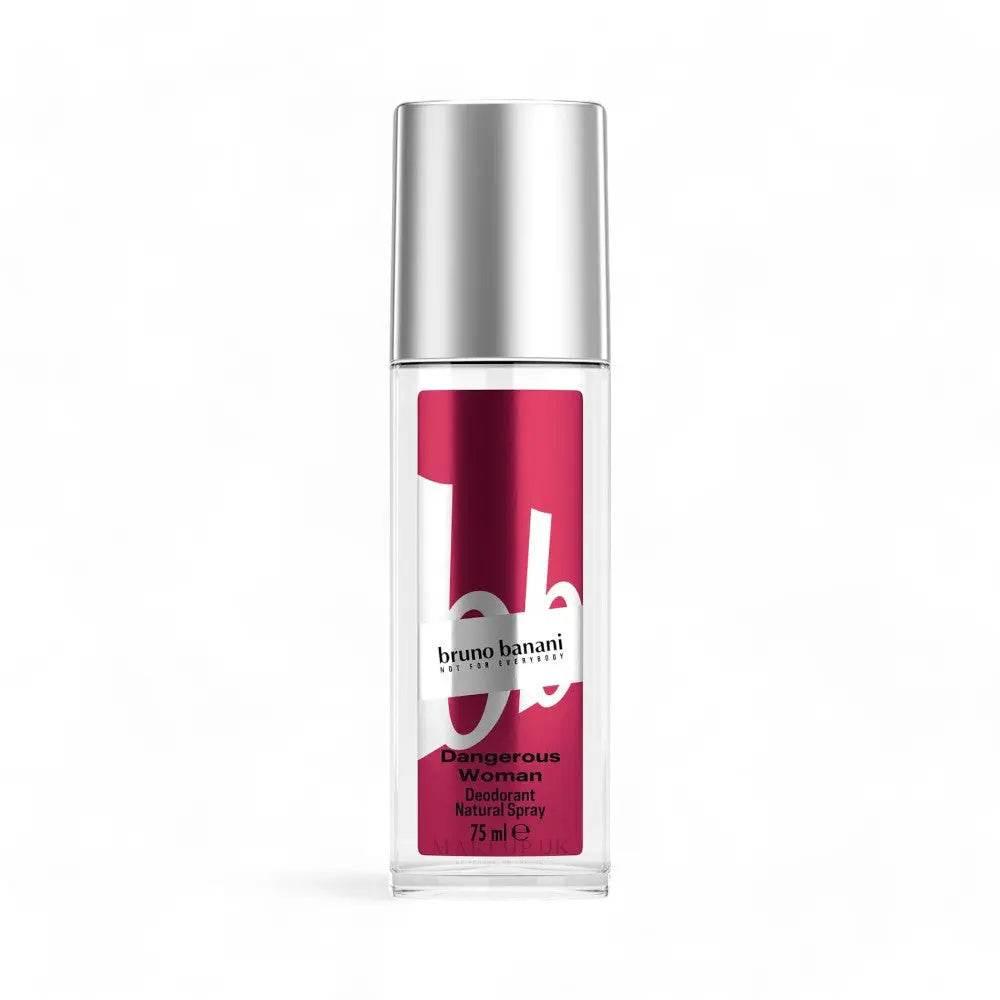 Deodorant Spray für Damen mit silbernem Deckel und pink-weißem Etikett, 75 ml