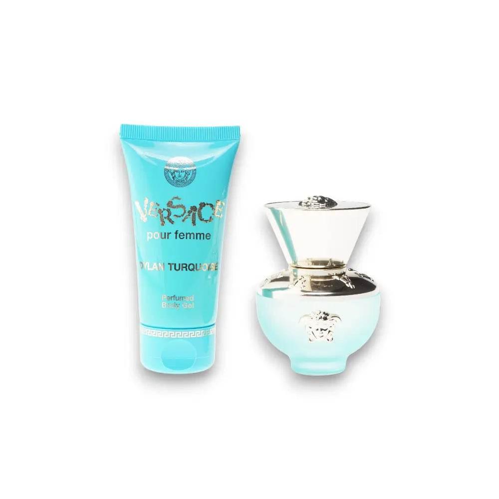 Versace Dylan Turquoise Duftset mit Eau de Toilette und Bodygel, türkis, luxuriöses Parfumset