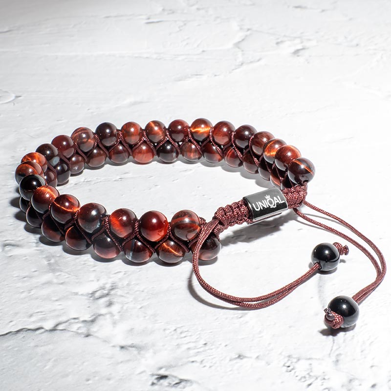 EDELSTEINARMBAND ROTES TIGERAUGE 6MM