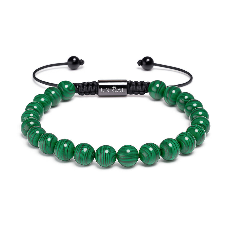 EDELSTEINARMBAND MALACHIT PERLEN 8MM