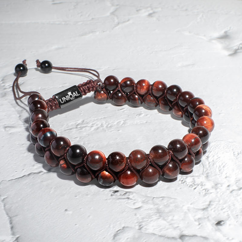 EDELSTEINARMBAND ROTES TIGERAUGE 6MM