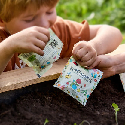 10x5 bunte Blumenmurmeln im Tütchen
