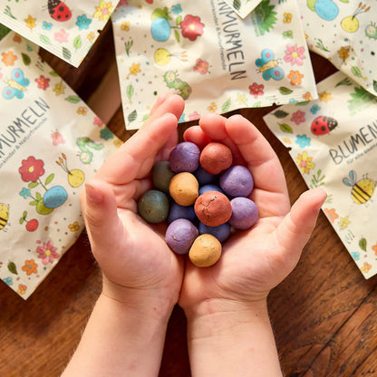 10x5 bunte Blumenmurmeln im Tütchen