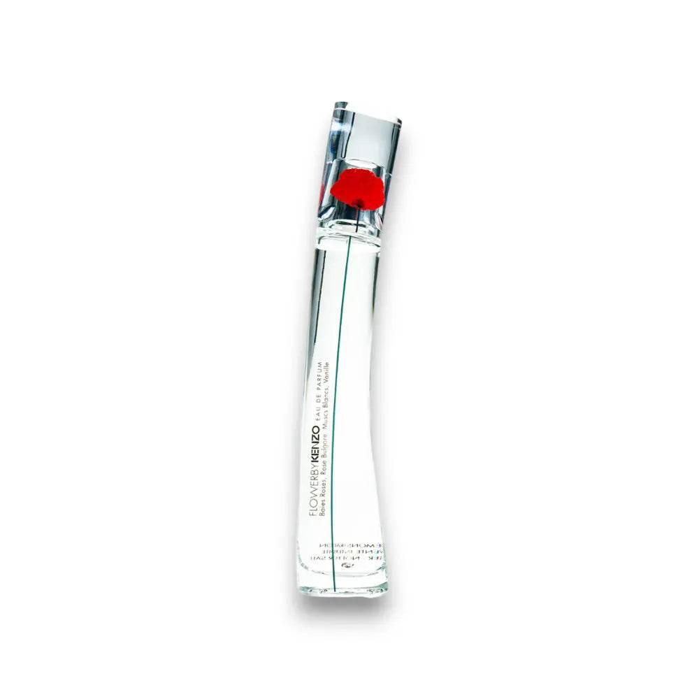 Transparenter Parfümflakon mit rotem Mohnmotiv, moderner Duft, Luxus-Parfum