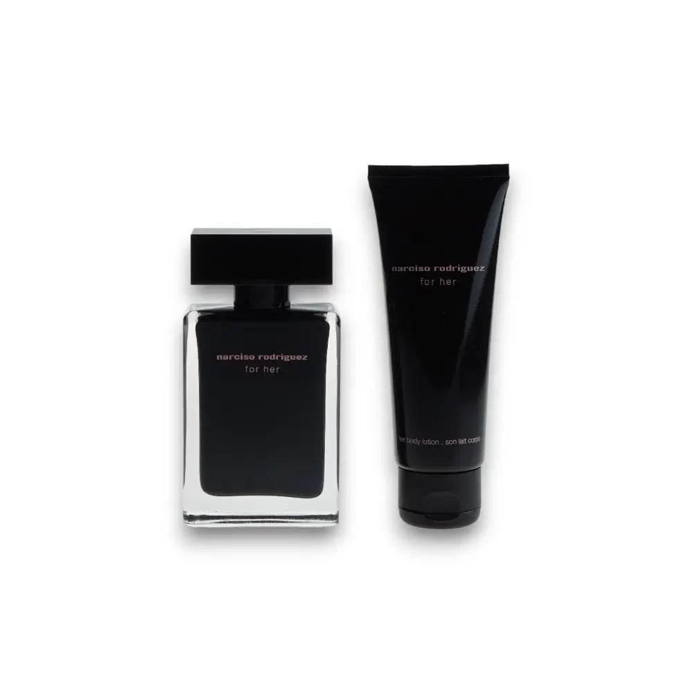 Duftset für Damen mit Eau de Toilette und Bodylotion in elegantem schwarzen Design