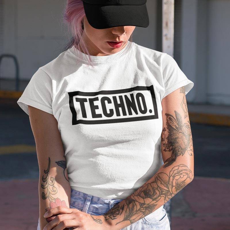 Techno Dot T-Shirt (schwarz oder weiß / Frauen)