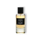 Parfumflakon Subtile Vanille Eau de Parfum, transparent mit goldener Flüssigkeit, schwarzer Deckel