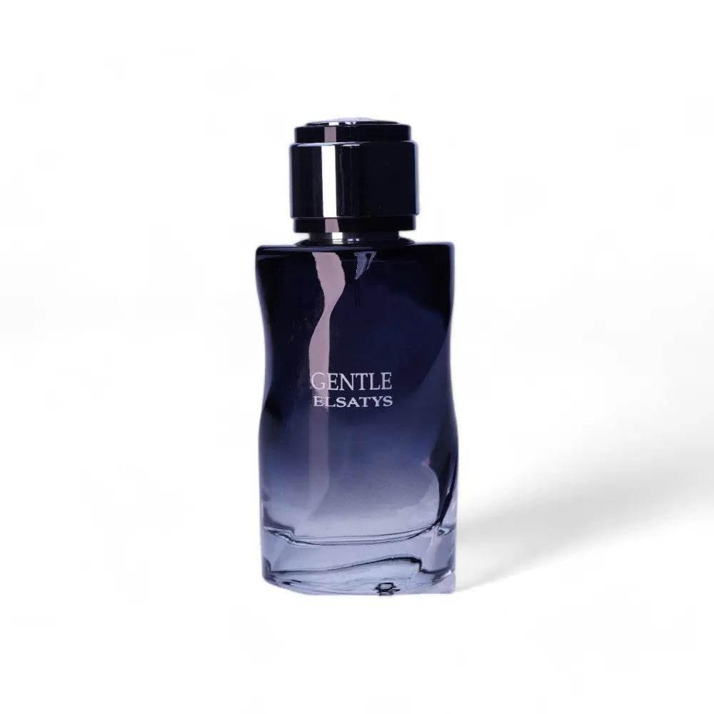 Eau de Parfum Flakon Gentle Elsatys, elegantes Design, luxuriöser Duft, auf weißem Hintergrund