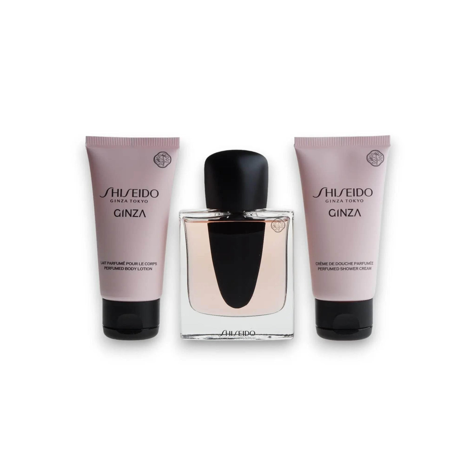 Ginza Duftset mit Eau de Parfum, Bodylotion und Duschcreme, harmonisch arrangiert